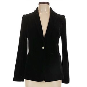 Draper James Black Velvet Blazer | Size 0 | Tailored Fit